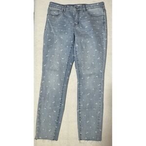 Tribal Jeans Embroidered White Palm Trees 8